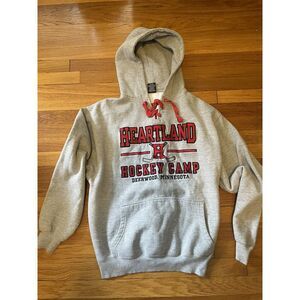 Heartland Hockey Camp Deerwood Minnesota Size‎ Medium Gray Hoodie Rare Midwest